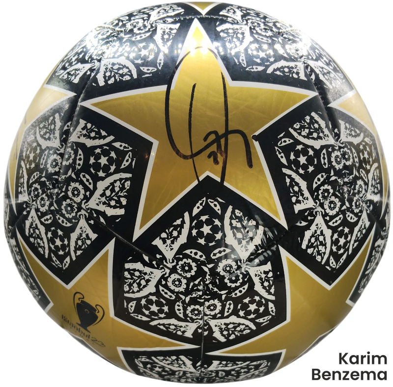 Benzema, Vinicius Jr, Modric UEFA Signed Soccer Ball