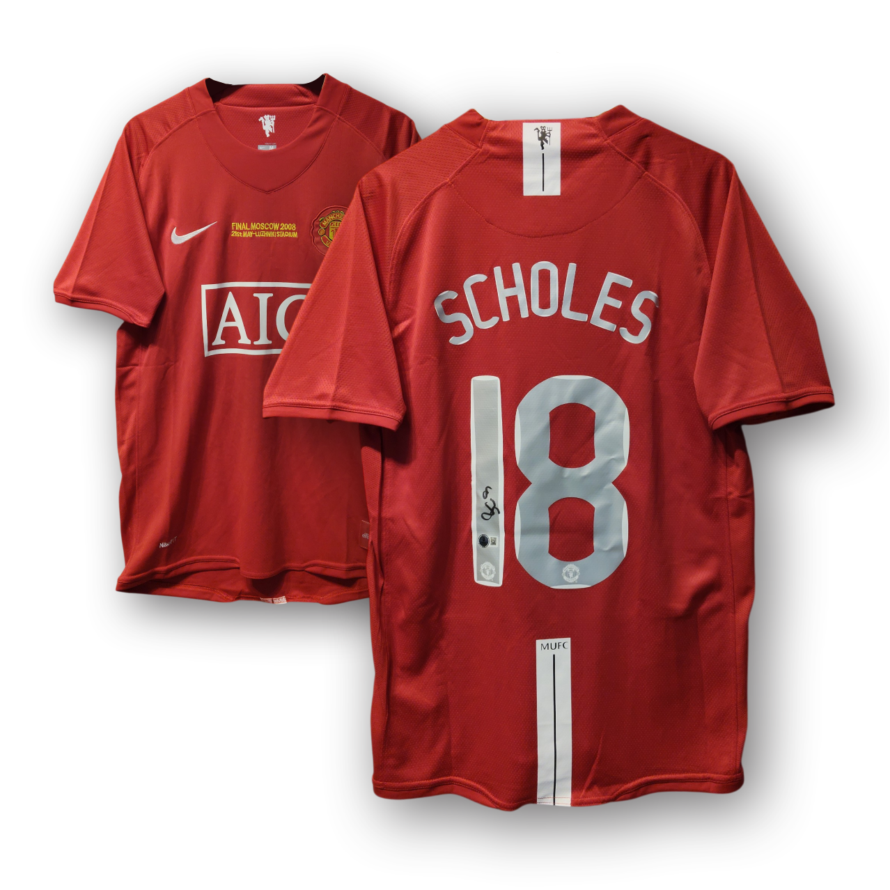 Paul Scholes Signed 2007-2008 Manchester United Jersey