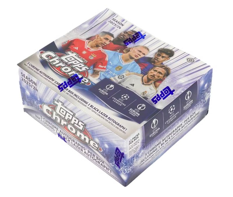 2023-24 Topps Chrome UEFA Club Competitions Soccer Hobby Jumbo Box