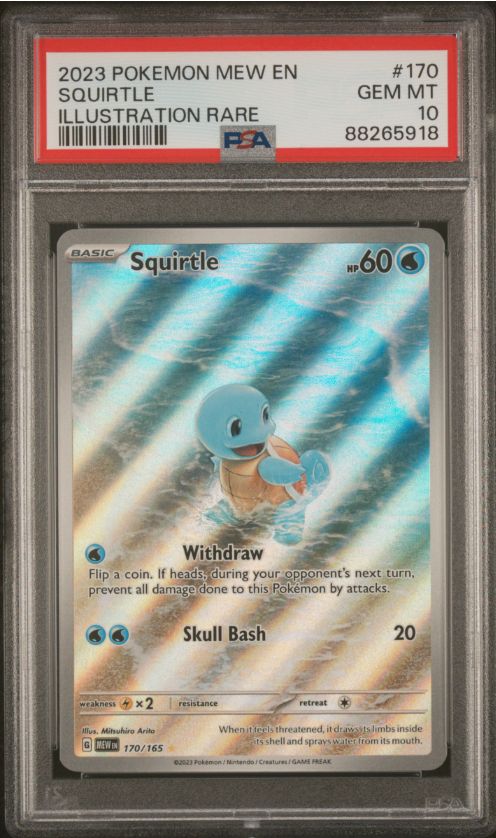 PSA 10 2023 Pokemon Mew En Squirtle Illustration Rare #170