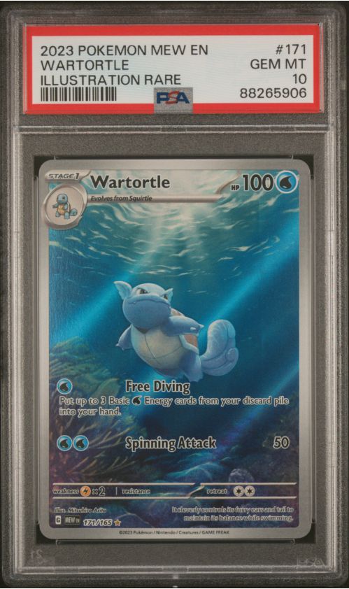 PSA 10 2023 Pokemon Mew En Wartortle Illustration Rare #171
