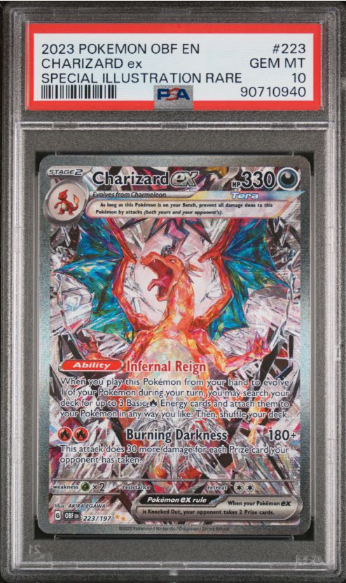 PSA 10 2023 Pokemon OBF En Charizard ex Special Illustration Rare #223