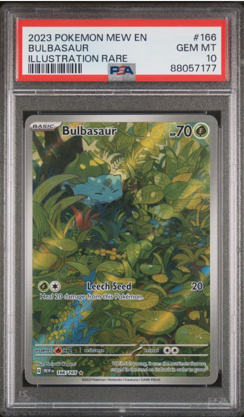 PSA 10 2023 Pokemon Mew En Bulbasaur Illustration Rare #166