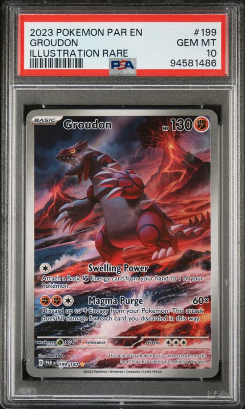 PSA 10 2023 Pokemon Par En Groudon Illustration Rare #199