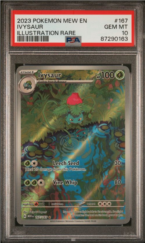 PSA 10 2023 Pokemon Mew En Ivysaur Illutration Rare #167