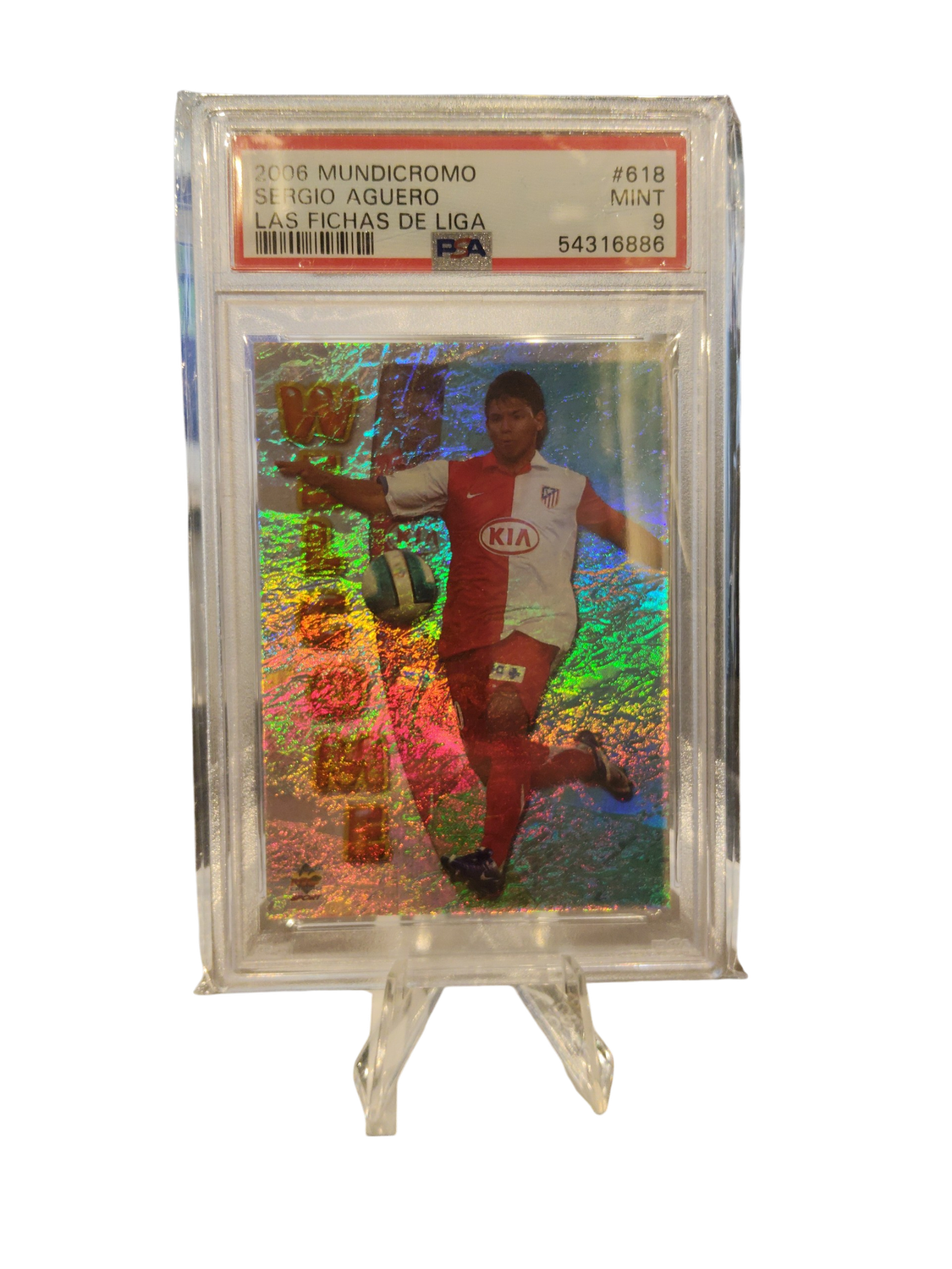 2006 Mundicromo Sergio Aguero Las Fichas De Liga #618 PSA 9