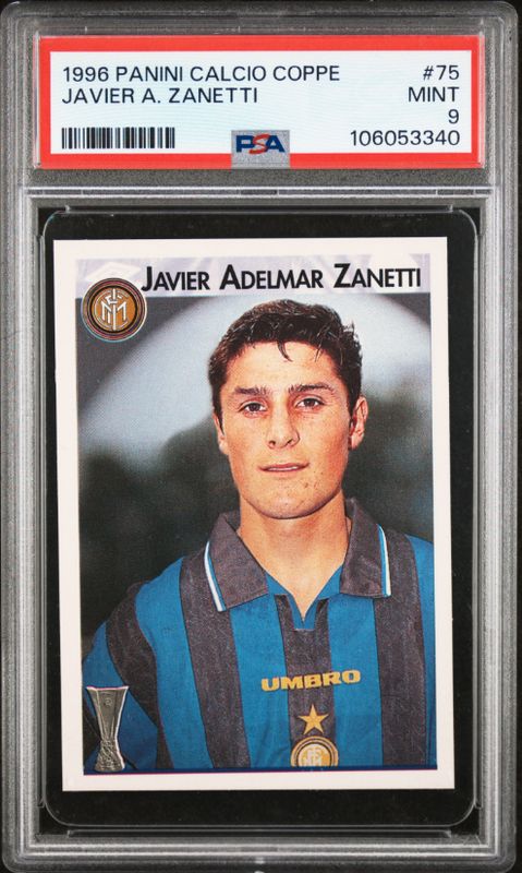 1996 Panini Calcio Coppe Javier A. Zanetti #75 PSA 9