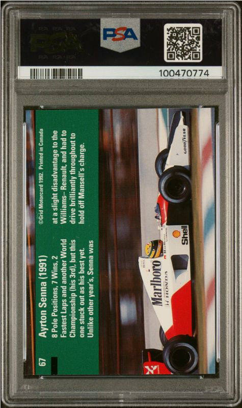1992 Gris Formula One Ayrton Senna PSA 10 (Set of 3)
