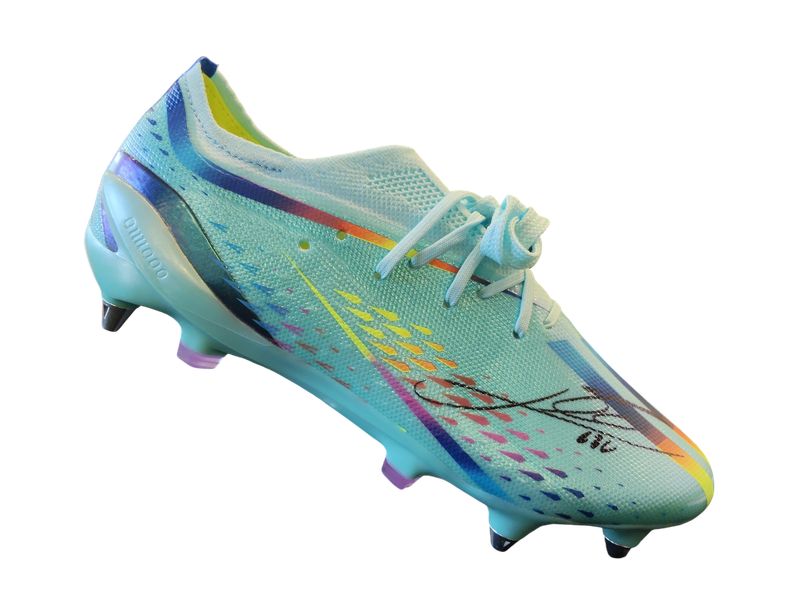 Lionel Messi Official Signed Blue Adidas x Speedportal 1 Boot: Al Rihla Edition