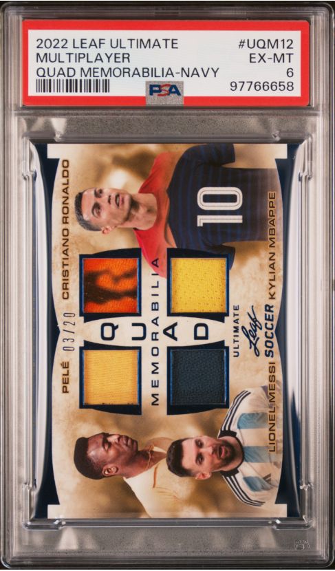 2022 Leaf Ulimate Multiplayer Quad Memorabilia-Navy #UQM12 PSA 6