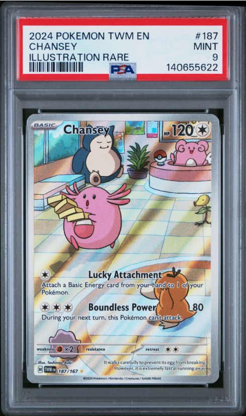 2024 Pokemon Twn En Chansey Illustration Rare #187 PSA 9
