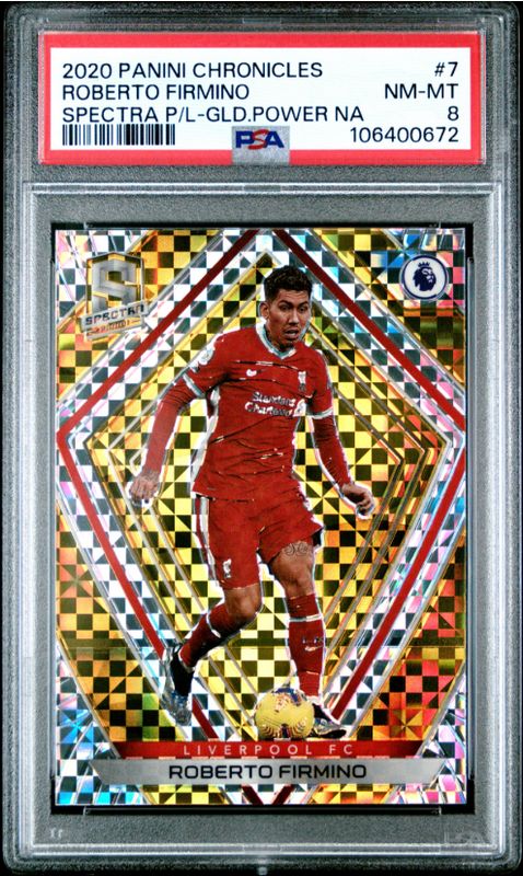 2020 Panini Chronicles Roberto Firmino Spectra P/L-Gld.Power Na #7 PSA 8