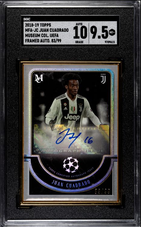 2018-19 Topps MFA-JC Juan Cuadrado Musuem Col.UEFA Framed Auto. 83/99 SGC 9.5 Auto 10