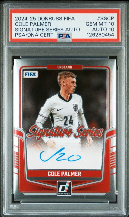 2024-25 Donruss Fifa Cole Palmer Signature Series Auto PSA/DNA Cert #SSCP PSA 10
