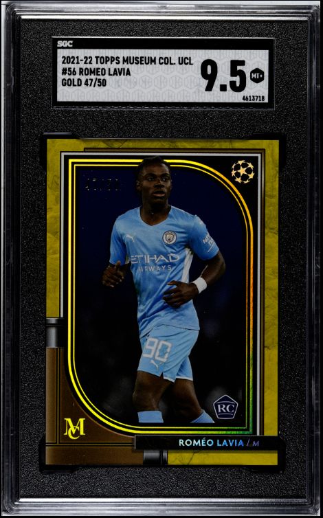 2021-22 Topps Museum Col.UCL. #56 Romeo Lavia Gold 47/50 SGC 9.5
