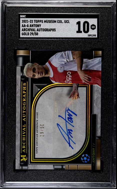 2021-22 Topps Museum Col.UCL. AA-A Anthony Archival Autographs Gold 29/50 SGC 10