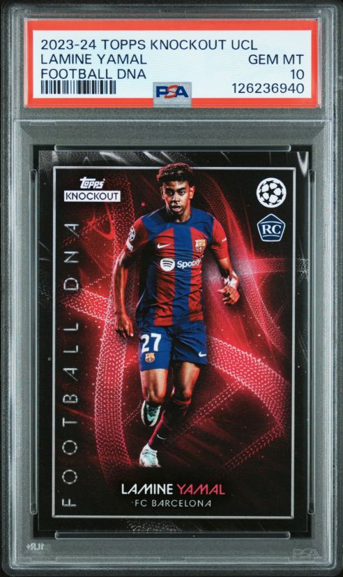 2023-24 Topps Knockout UCL Lamine Yamal Football DNA PSA 10