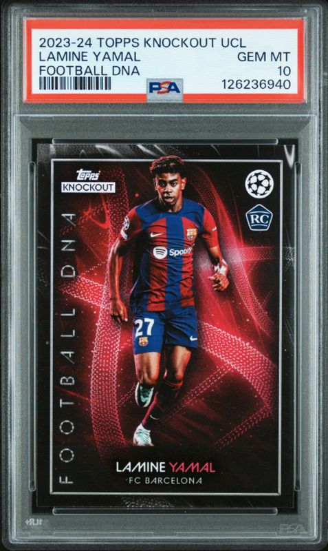 2023-24 Topps Knockout UCL Lamine Yamal Football DNA PSA 10