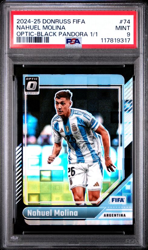 2024-25 Donruss Fifa Nahuel Molina Optic - Black Pandora 1/1 #74 PSA 9