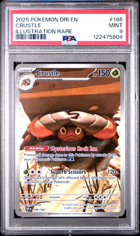 2025 Pokemon Dri En Crustle Illutration Rare #186 PSA 9