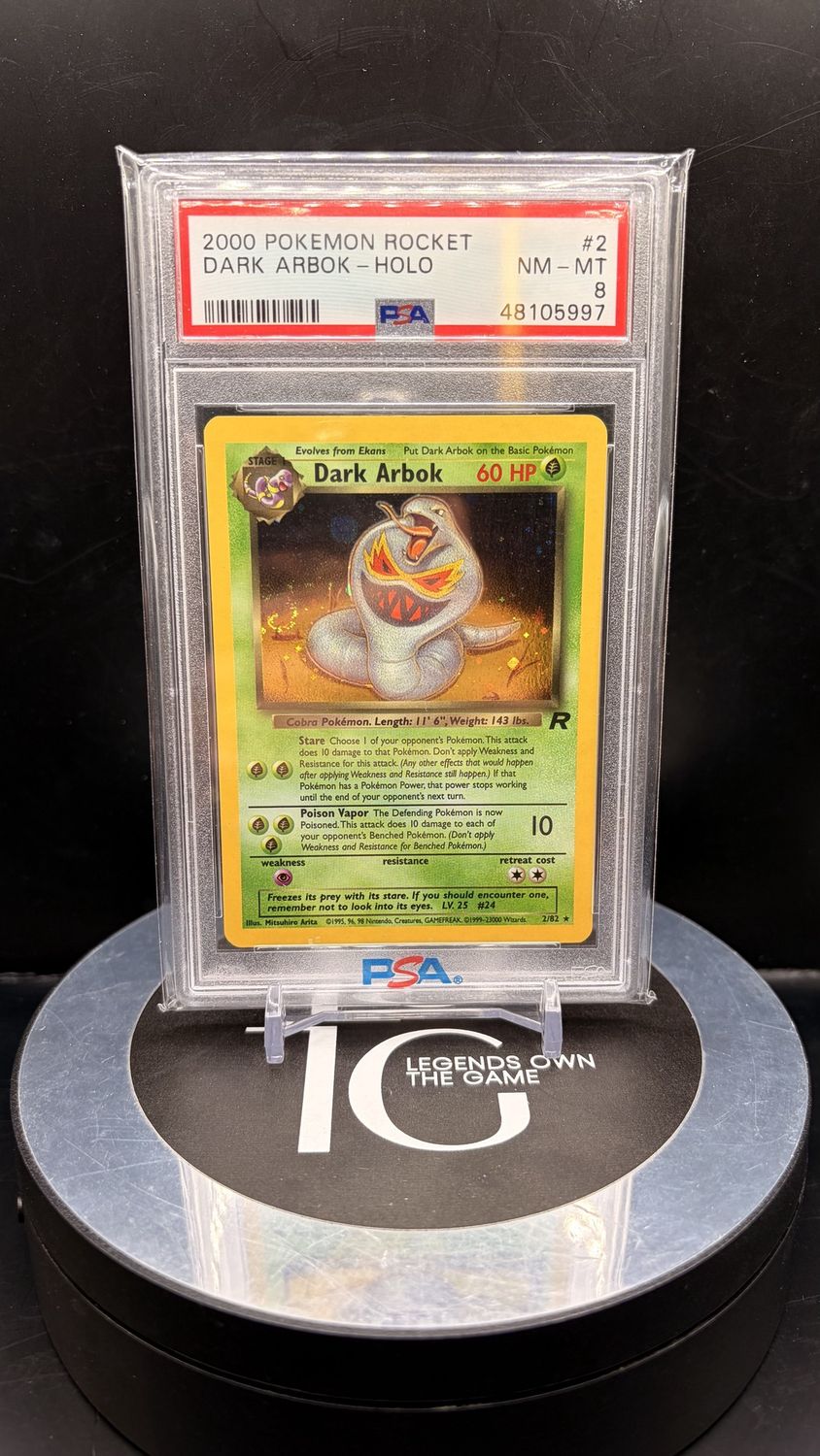 2000 Pokemon Rocket Dark Arbok - Holo #2 PSA 8