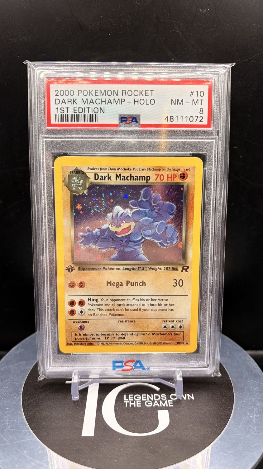 200 Pokemon Rocket Dark Machamp - Holo 1st Edition #10 PSA 8