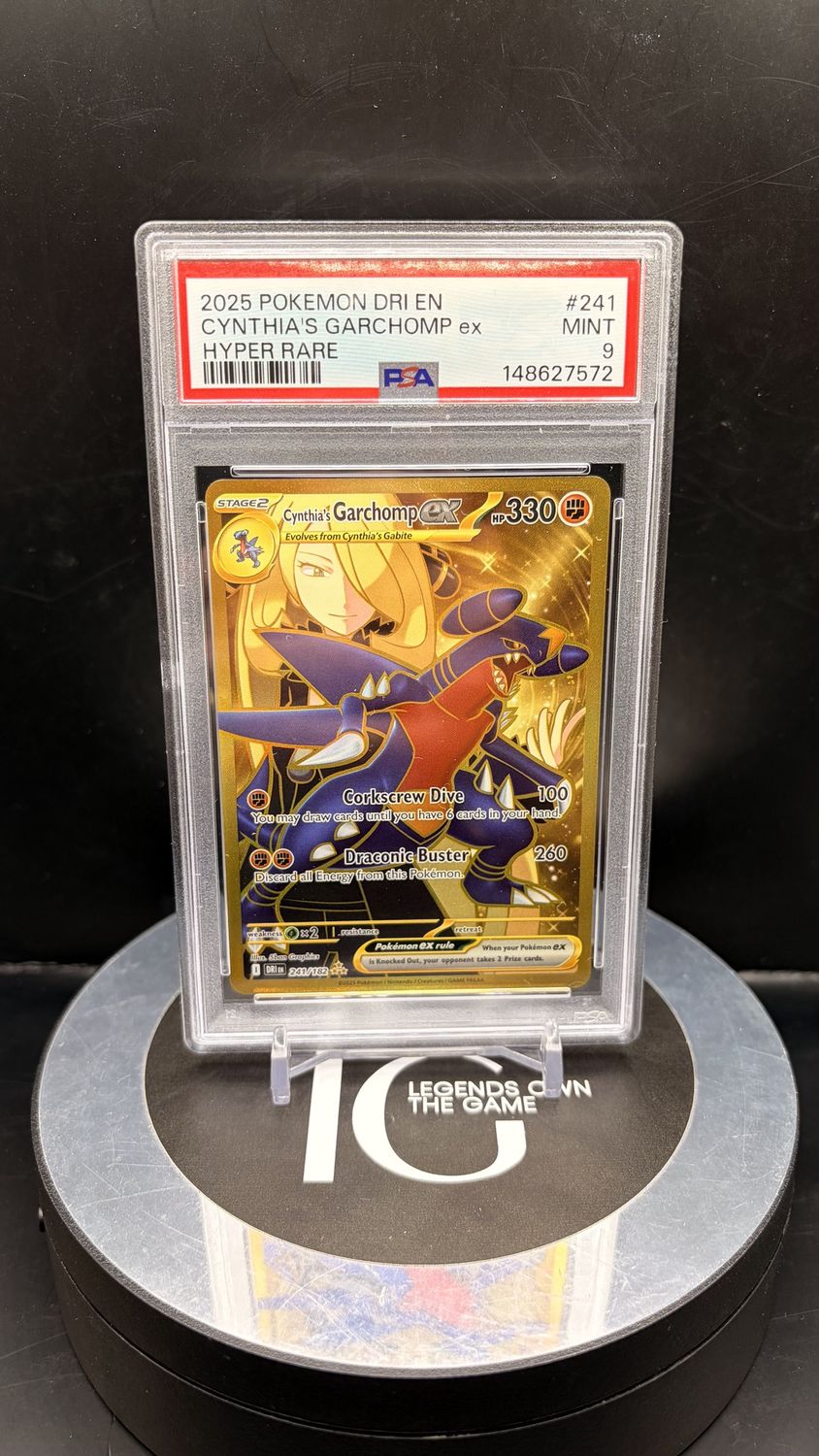 2025 Pokemon Dri En Cynthia's Garchomp ex Hyper Rare @241 PSA 9