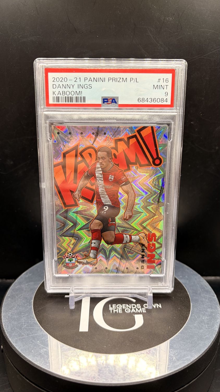 2020-21 Panini Prizm P/L Danny Ings Kaboom! #16 PSA 9