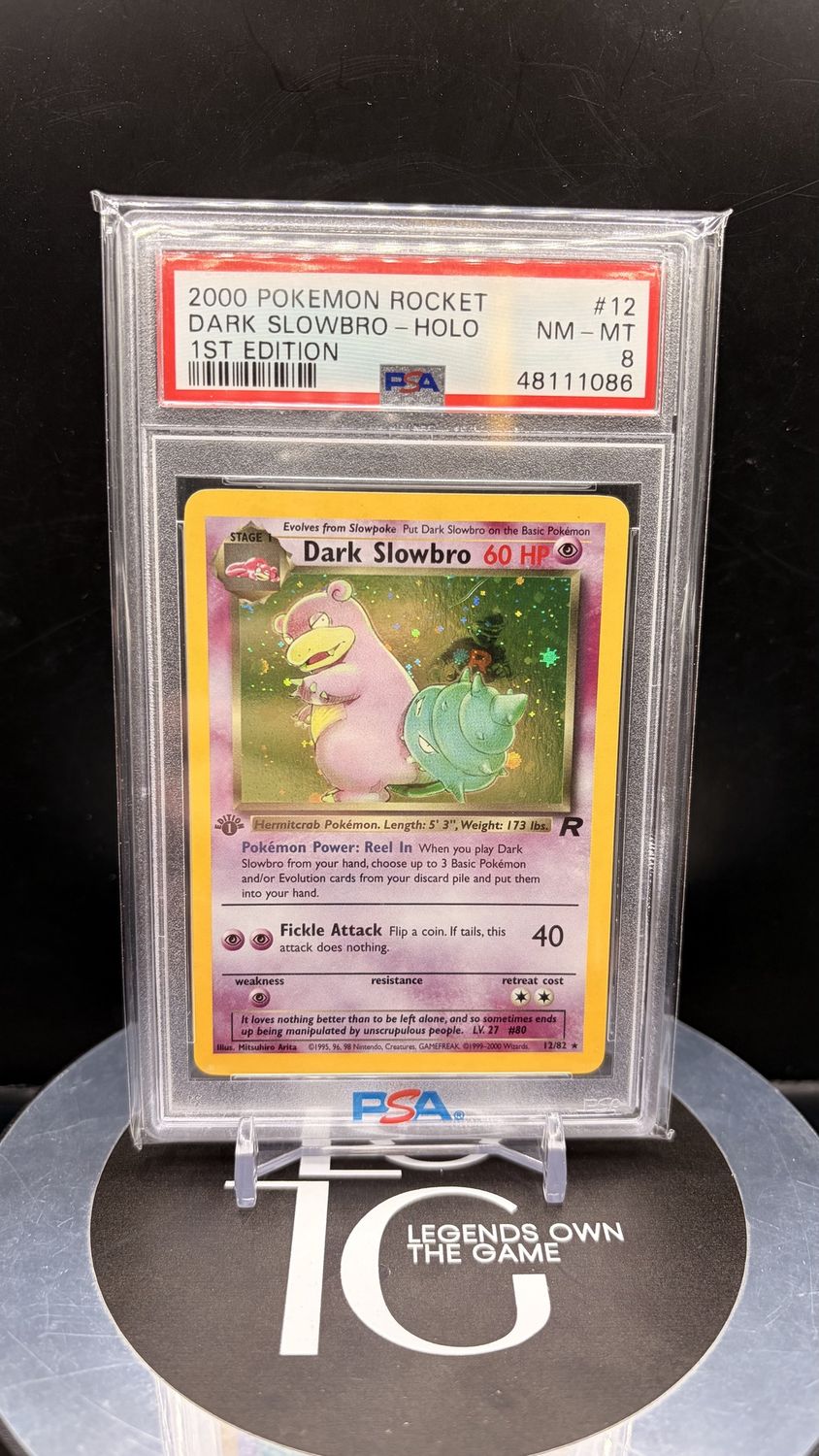 2000 Pokemon Rocket Dark Slowbro - Holo 1st Edition #12 PSA 8