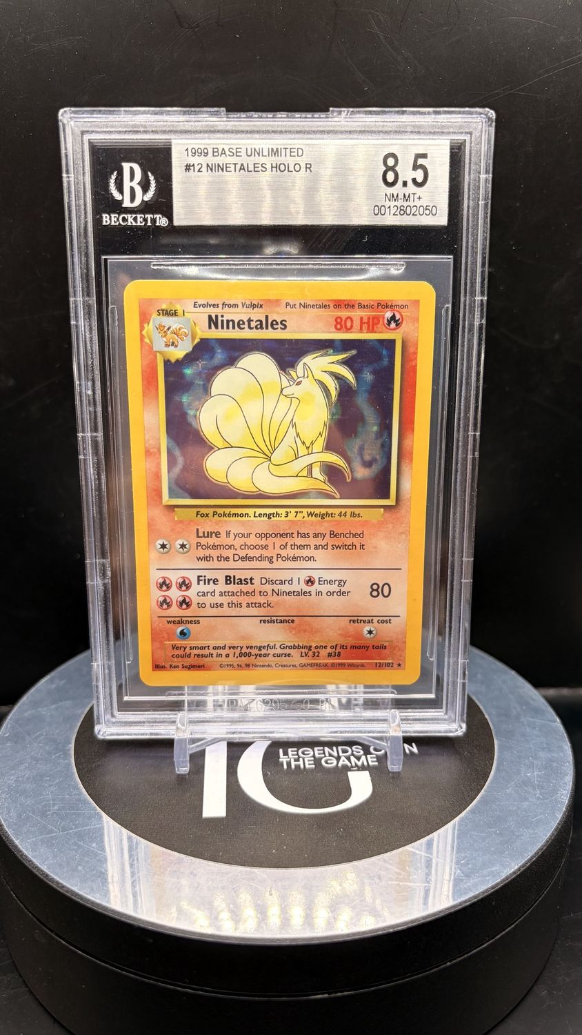 1999 Base Unlimited #12 Ninetales Holo R BGS 8.5