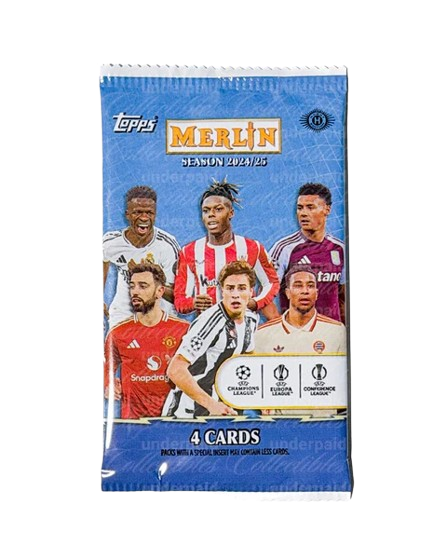 2024-25 Topps UEFA Club Competitions Merlin Chrome Soccer Blaster Pack