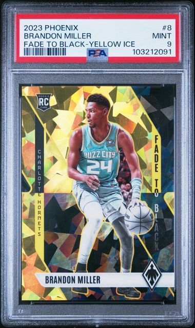 2023 Phoenix Brandon Miller Fade To Black - Yellow Ice #8 PSA 9
