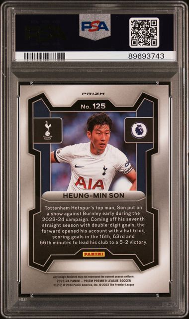 2023-24 Prizm p/L Heung-Min Son Black &amp; White Checker #125 PSA 10