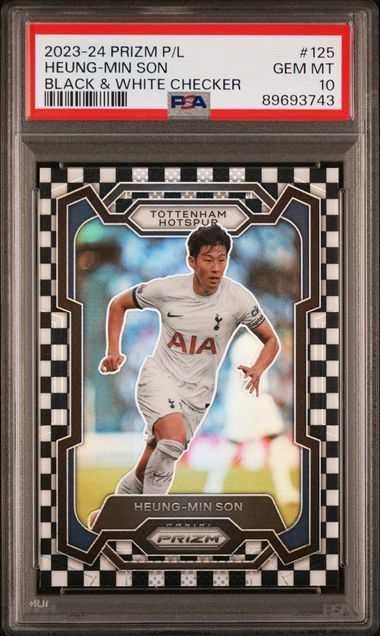 2023-24 Prizm p/L Heung-Min Son Black &amp; White Checker #125 PSA 10