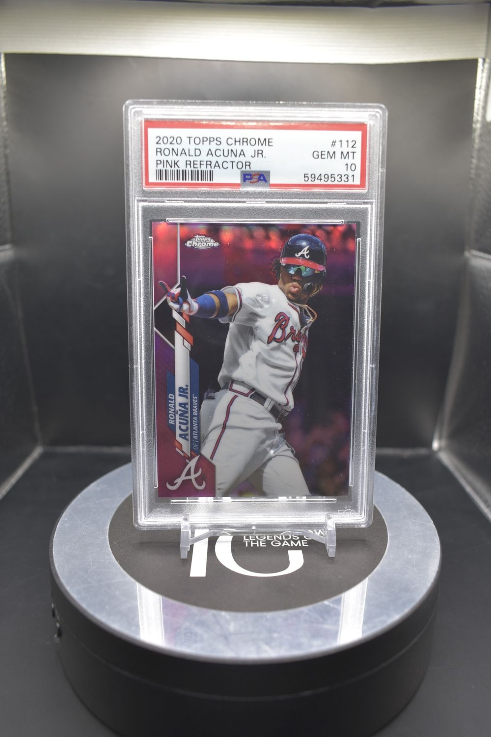 2020 Topps Chrome Ronald Acuna Jr. Pink Refractor #112 PSA 10