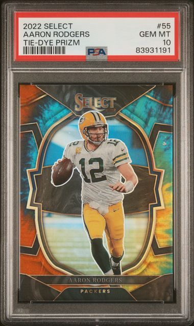 2022 Select Aaron Rodgers Tie _Dye Prizm #55 PSA 10