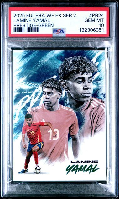 2025 Futera WF FX Ser 2 Lamine Yamal Prestige Green #PR24 PSA 10