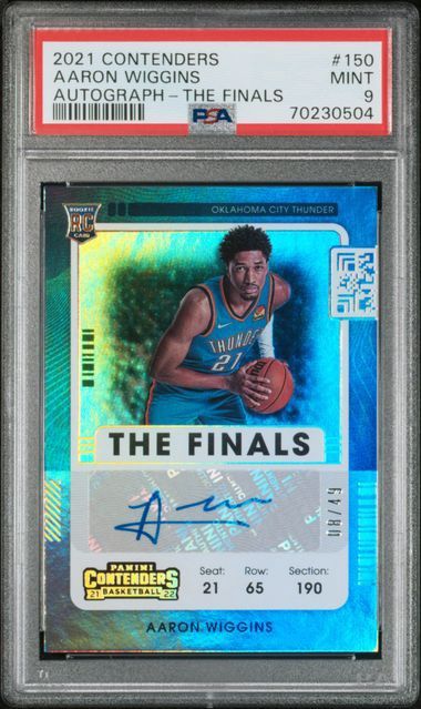 2021 Cntenders Aaron Wiggins Autograph-The Finals #150 PSA 9