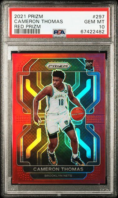 2021 Prizm Cameron Thomas Red Prizm #297 PSA 10
