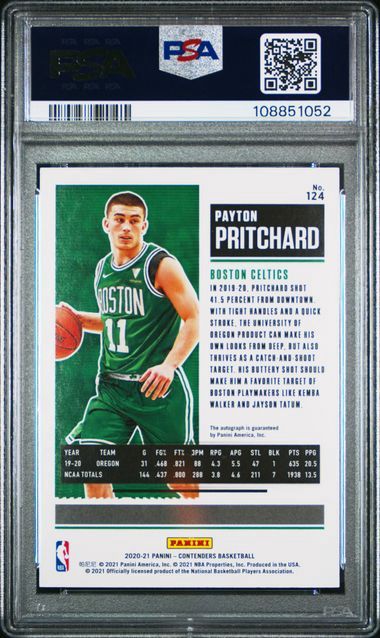 2020 Contenders Payton Pritchard Autograph #124 PSA 10
