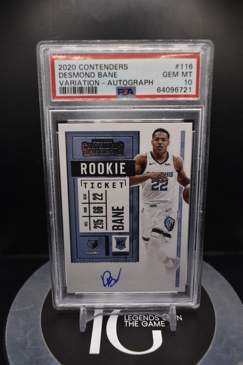 2020 Contenders Desmond Bane Variation- Autograph #116 PSA 10