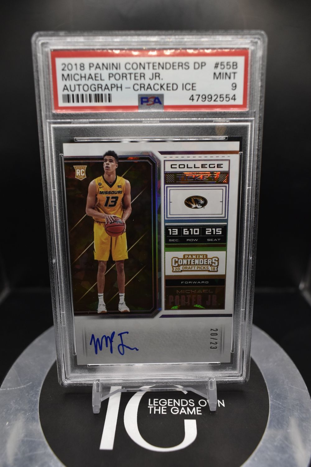 2018 Panini Contenders DP Michael Porter Jr. Autograph - Cracked Ice #55B PSA 9