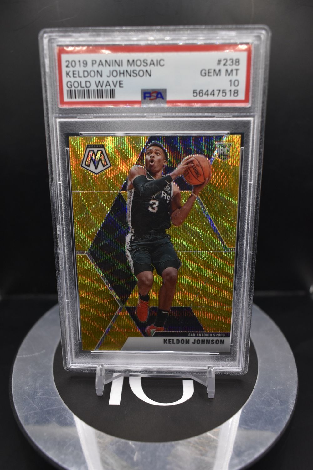 2019 Panini Mosaic Keldon Johnson Gold Wave #238 PSA 10