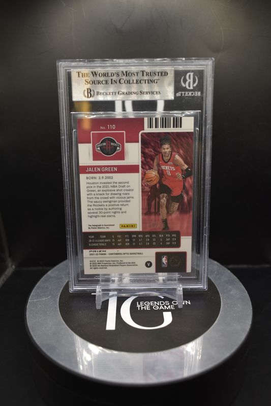 2021-22 Panini ContendersOptic Variaitions Red #110 Jalen Green Au/75 BGS 9
