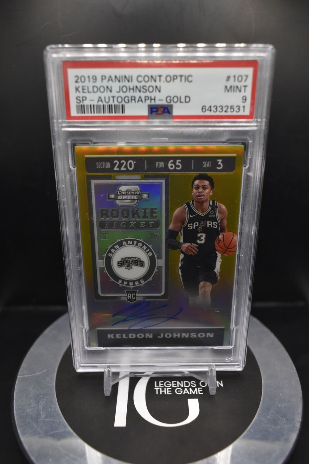 2019 Panini Cont.Optic Keldom Johnson SP-Autograph - Gold #107 PSA 9