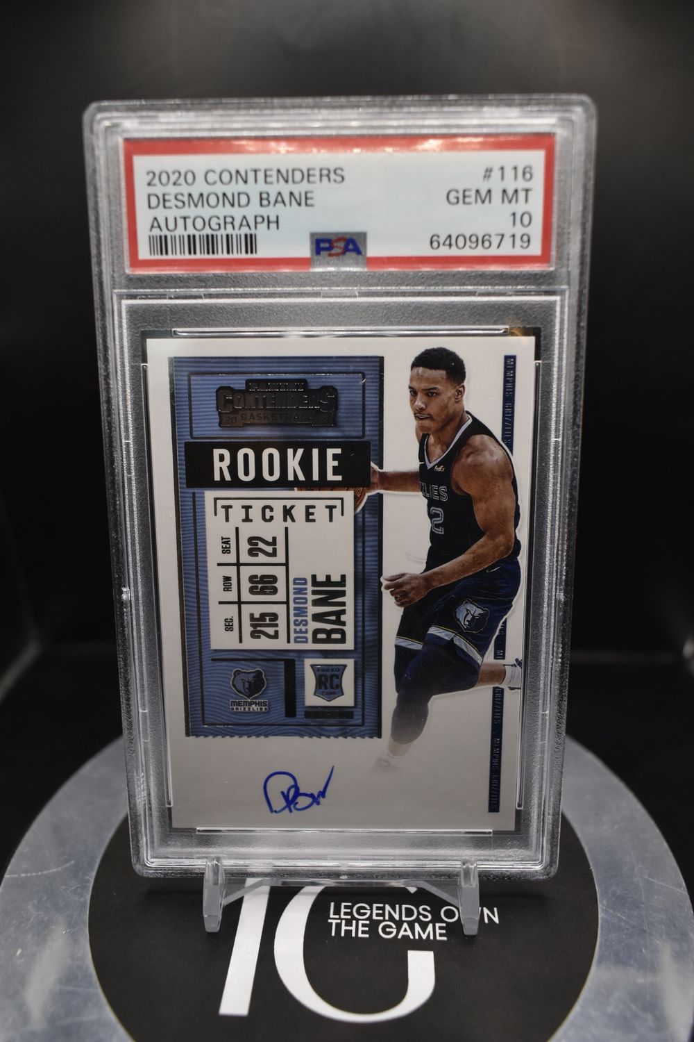 2020 Contenders Desmond Bane Autograph #116 PSA 10