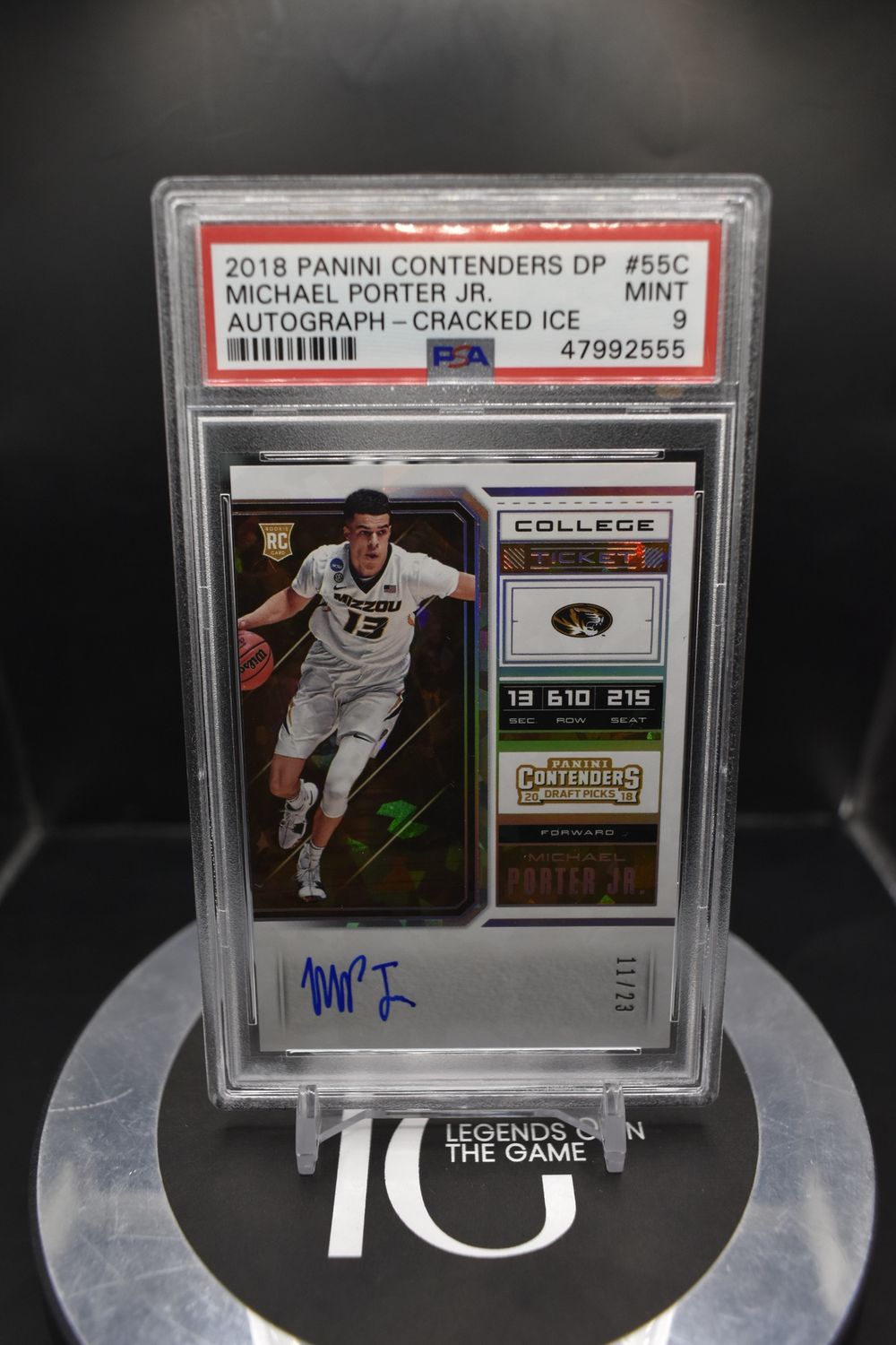 2018 Panini Contenders DP Michael Porter Jr. Autograph - Cracked Ice #55C PSA 9