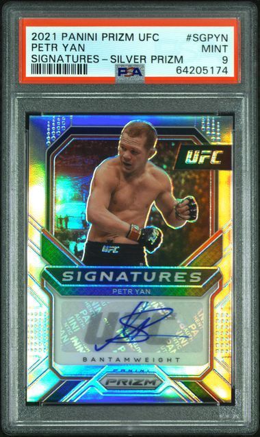 2021 Panini Prizm UFC Petr Yan Signatures-Silver Prizm #SGPYN PSA 9