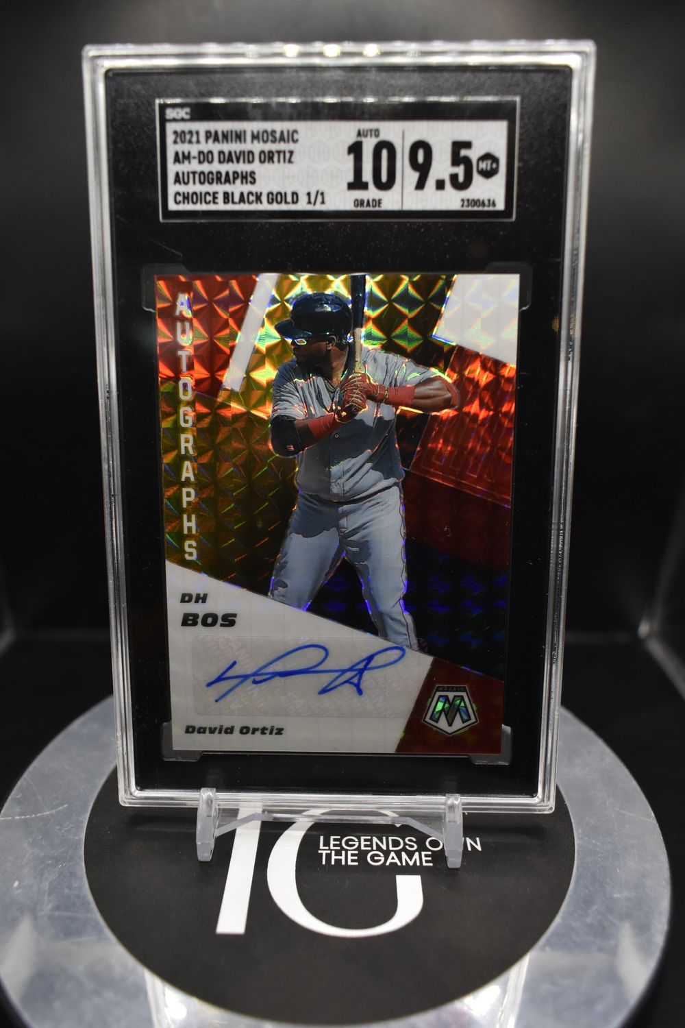2021 Panini Mosaic AM-Do David Ortiz Autographs Choice Black Gold 1/1 Auto 10 SGC 9.5