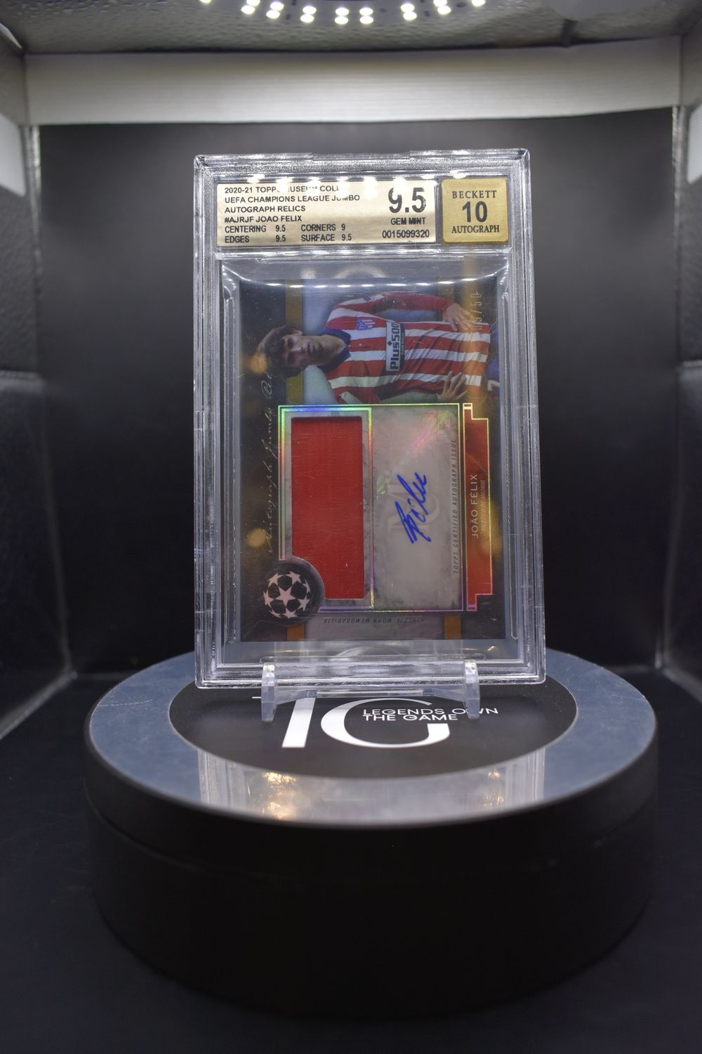 2020-21 Topps Museum Coll. Uefa Champions League Jumbo Autographs Relics #AJRJF Joao Felix Auto 10 BGS 9.5